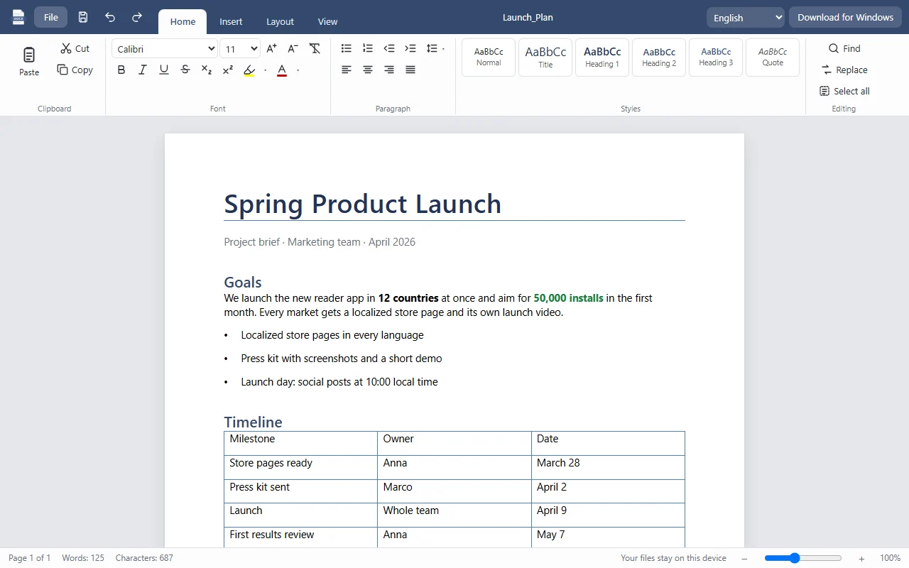 Edit DOCX online — right in your browser